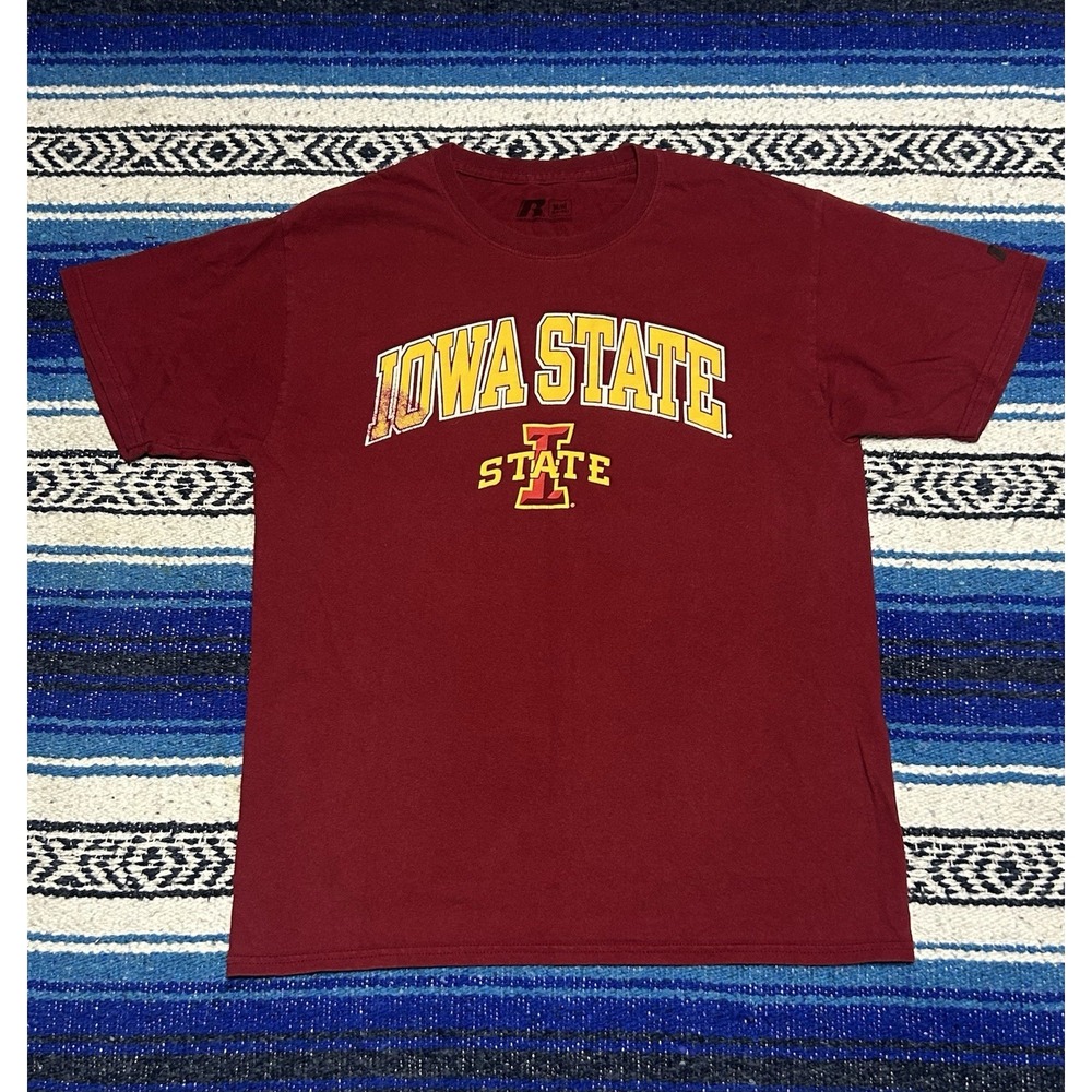 Iowa State Cyclones T Shirt Men's Medium Russell Athletic College NCAA Red